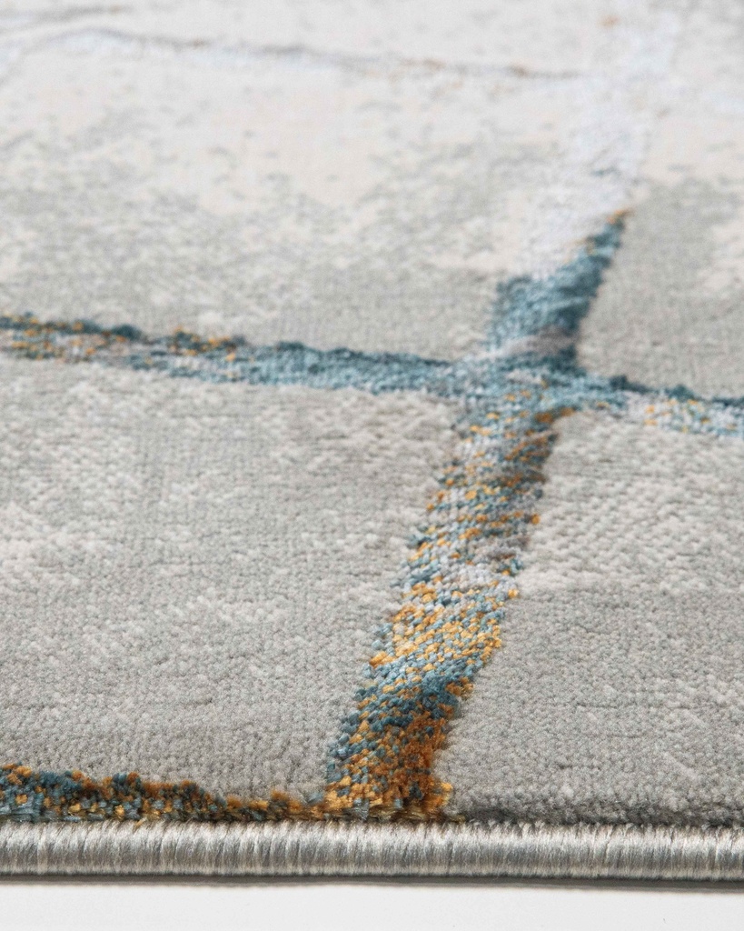 ADARA T2259 ORO GRIS AZUL 240*340 ALFOMBRA TAPETE - LN  