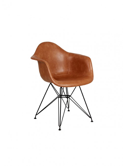 BERLIN SILLA CON BRAZOS TAPIZ PIEL VEGANA - M25 *piezas únicas disponibles en tienda