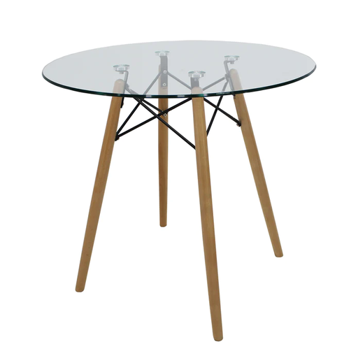 [MESA0903567] EAMES MESA REDONDA CRISTAL REPLICA OSLO 80 tono nogal - JM25