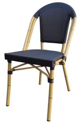 [Eiffel] EIFEL NEGRA SET 4 SILLAS DE ALUMINIO PARA EXTERIOR - M25