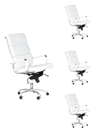 MADRID SET 4 SILLAS OFICINA RESPALDO ALTO - M25 *agotado en negro