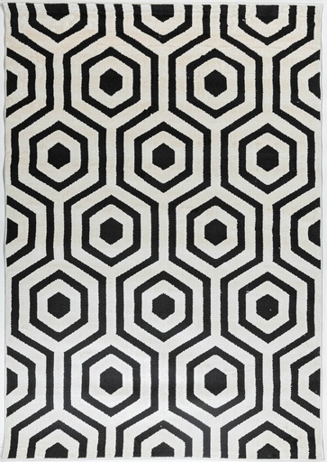 [11591] OPTIKA T9051 CREMA NEGRO 160*230 TAPETE - LN25